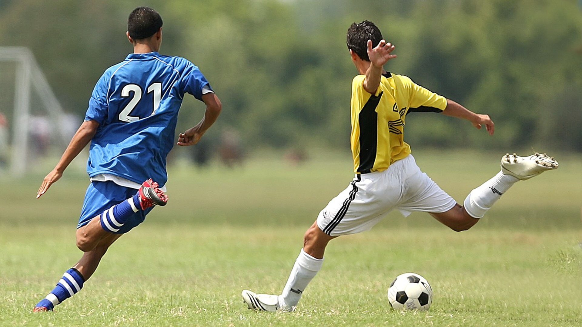 Photo of football players in a game